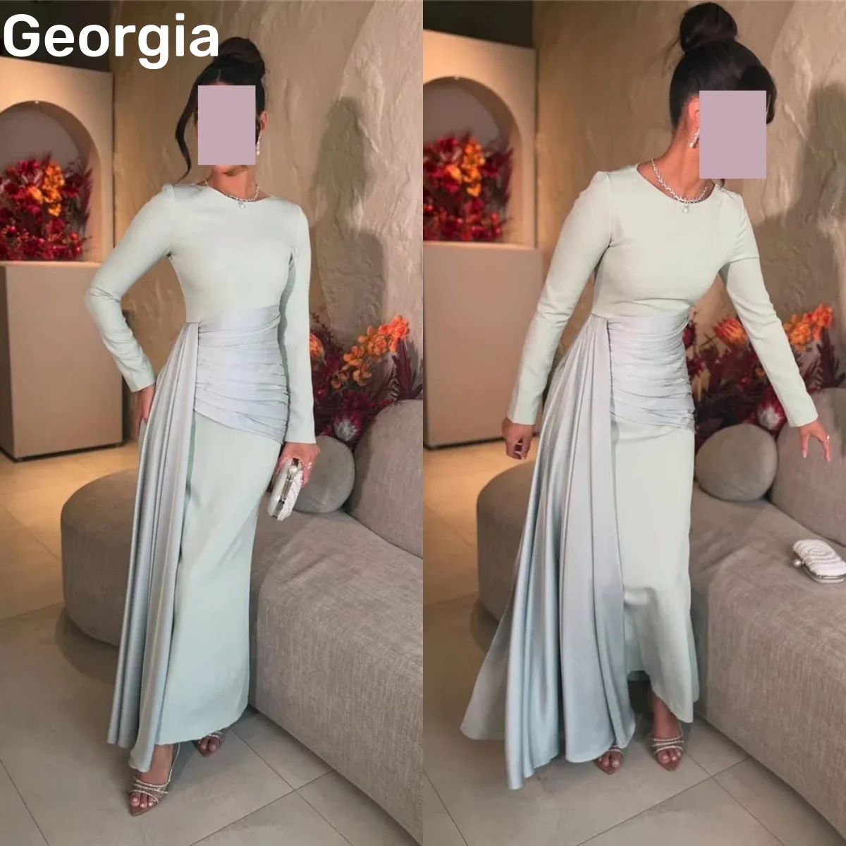 Birthday Dresses Luxury Customize Sweetheart Dress Women Elegant Luxury A-Line Floor-Length Ruffle Long Sleeves Vestidos De Fest