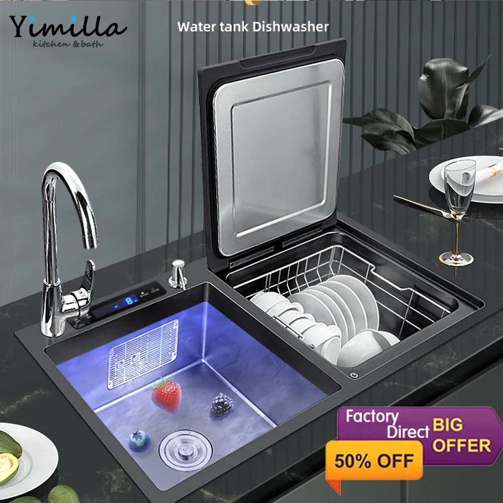 

European Standard Lavaplatos Modernos Sink Stainless Steel Fregaderos De Cocina Ultrasound Smart Kitchen Sink with Dishwasher