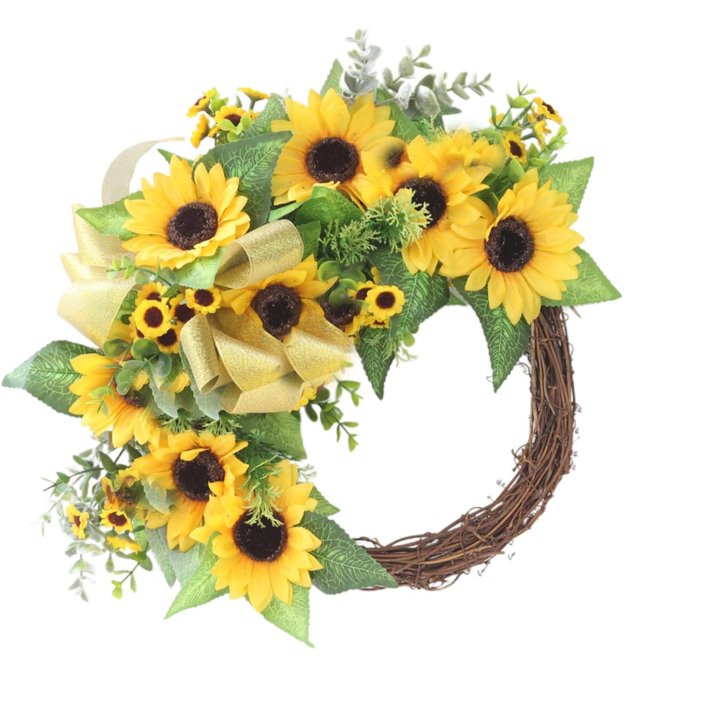 

Artificial Sunflower Garland Door Wreath Decor Summer Front Outside Flower Garland Wall Hanging Bedroom Bathrooms