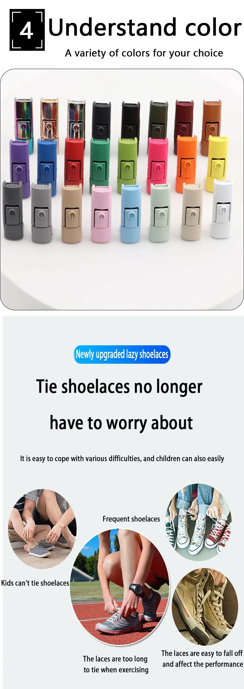 10 Stück bunte Metall-Schnürsenkel-Clips, Schnallen zum Drücken, Schnürsenkel-Druckverschlüsse, Schuhzubehör, AF1 Sneaker-Sets, Metall-Schnürsenkel-Schnallen – Detail 4