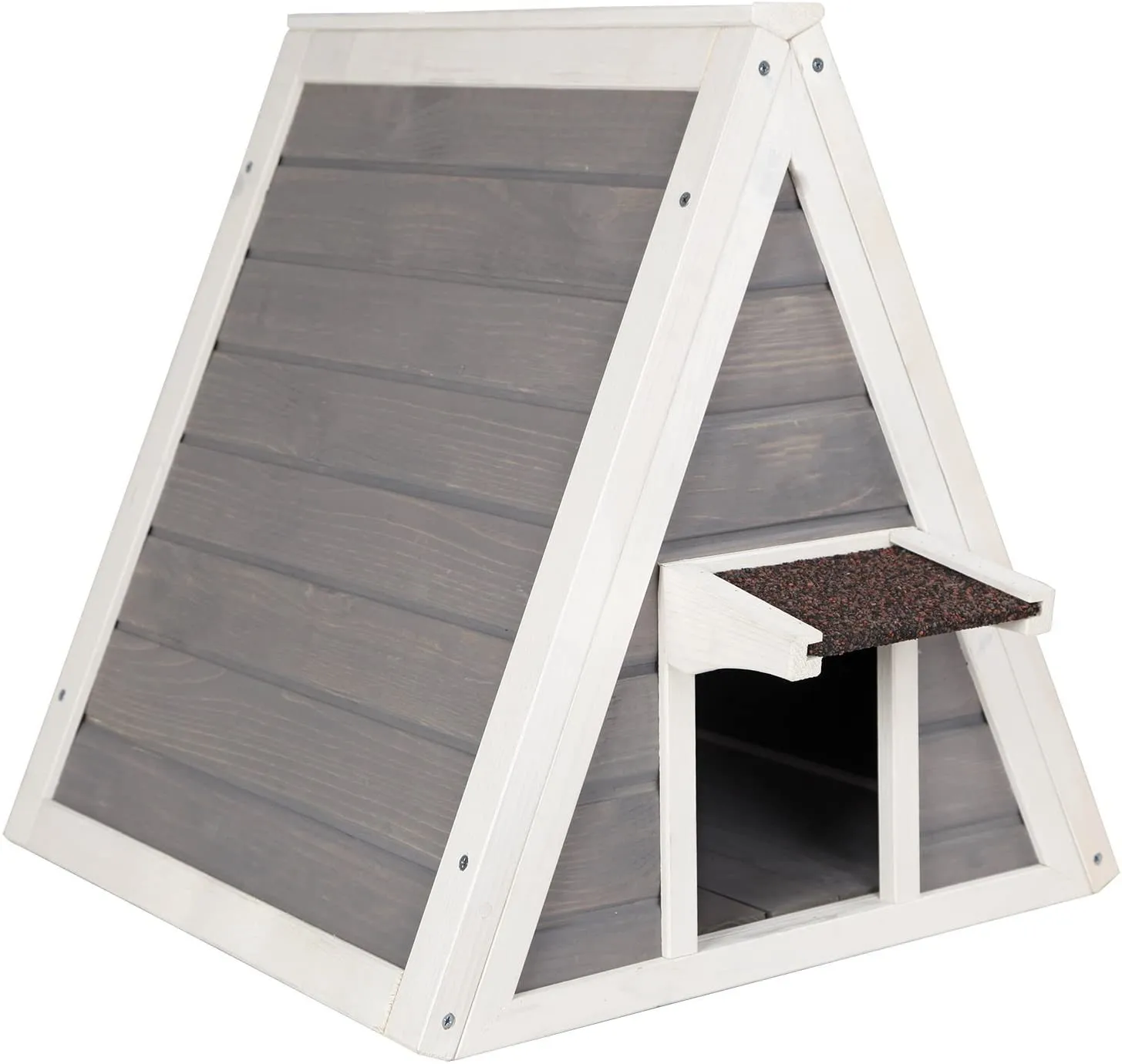 Outdoor Cat House for Feral Kitties Weatherproof Wood Cat Shelter with Escape Door