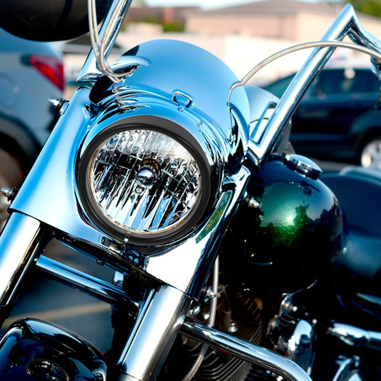 

Motorcycle Headlight Trim 5 75 Inch Brim Cover Lightweight Durable Decoration Ring Easy Install Motorcycle Accessory