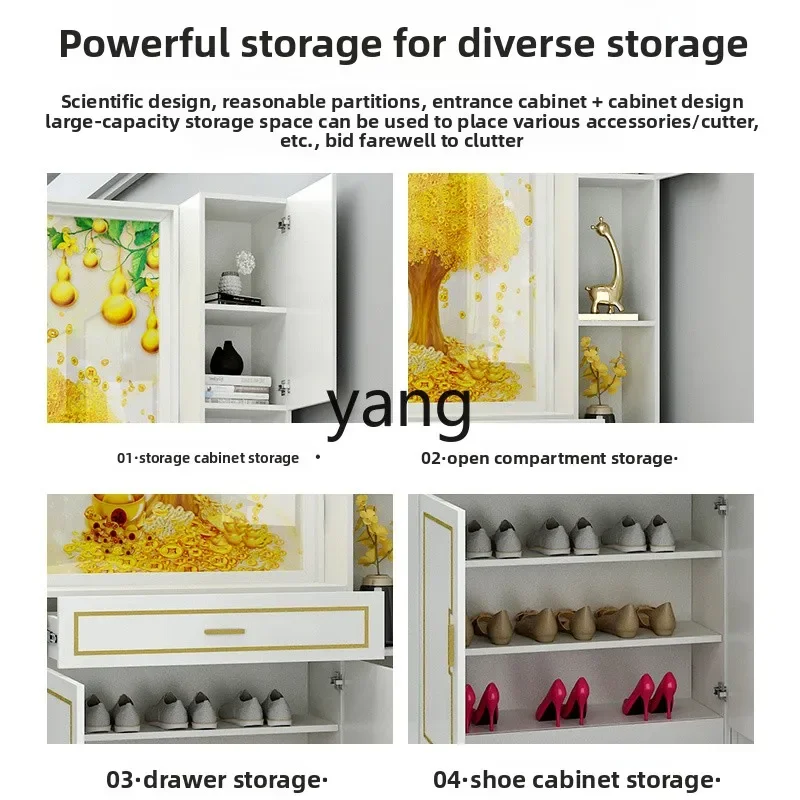 LMM porch cabinet living room partition rack shoe cabinet screen integrated simple wine cabinet