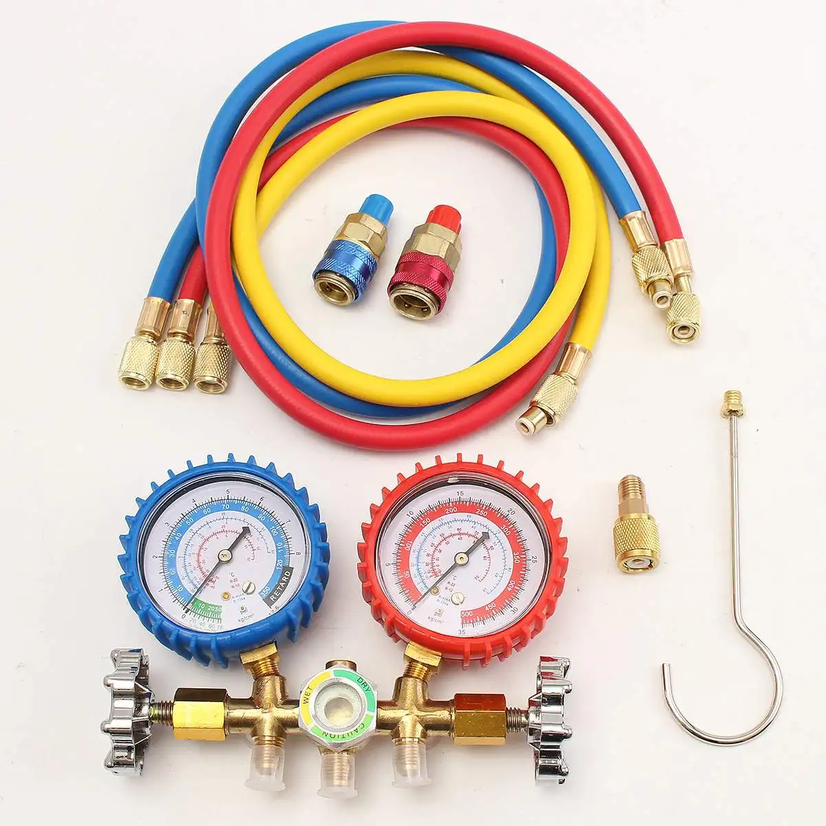 for R134A R12 R22 R502 Refrigerant Air Conditioning Portable Manifold Gauge Set Lightweight Test Diagnostic Repair Tools Kit