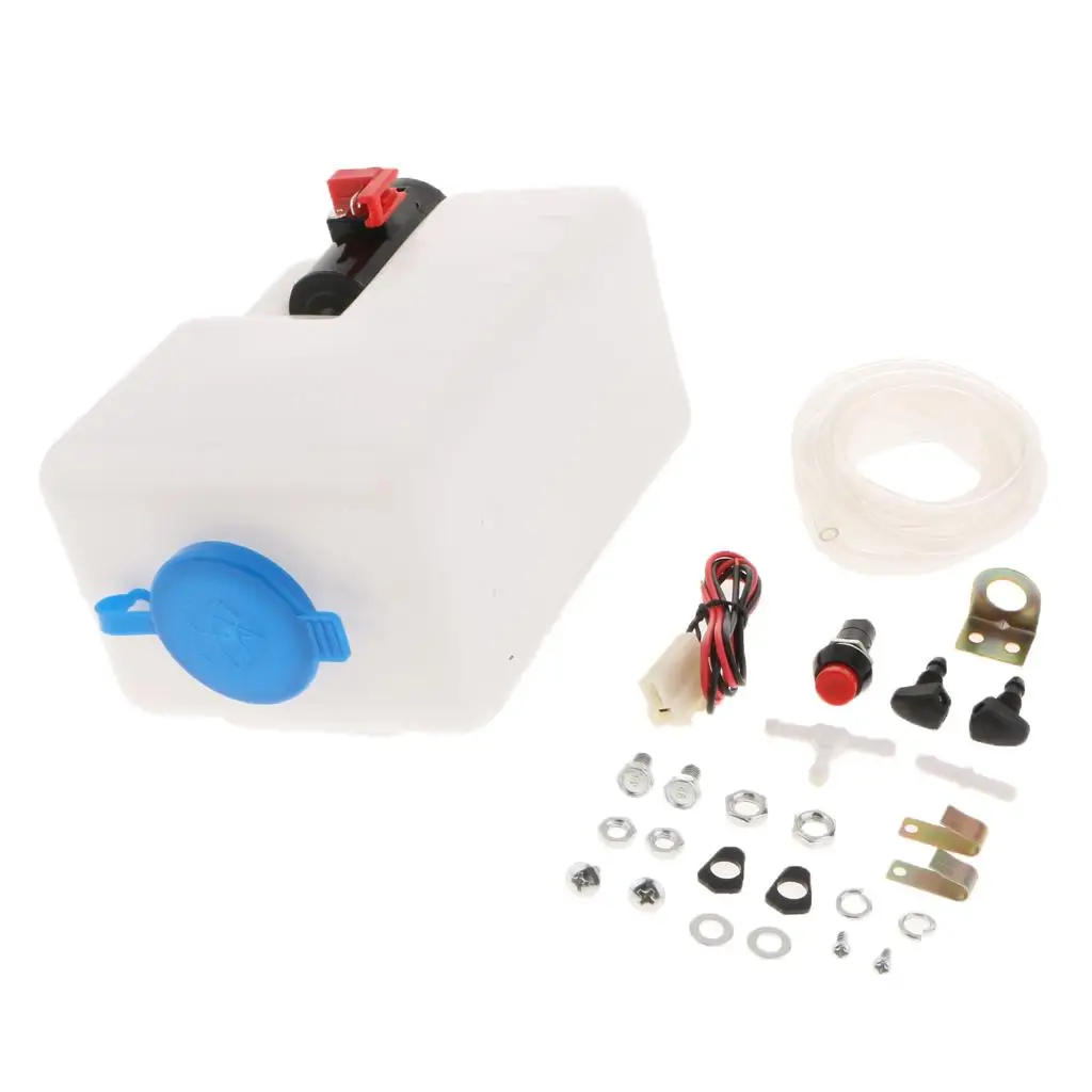 Car Windshield Glass Wiper System Universal Washer Reservoir Tank Water Pump Bottle Kit 12V Jet Switch Reservoir Installation