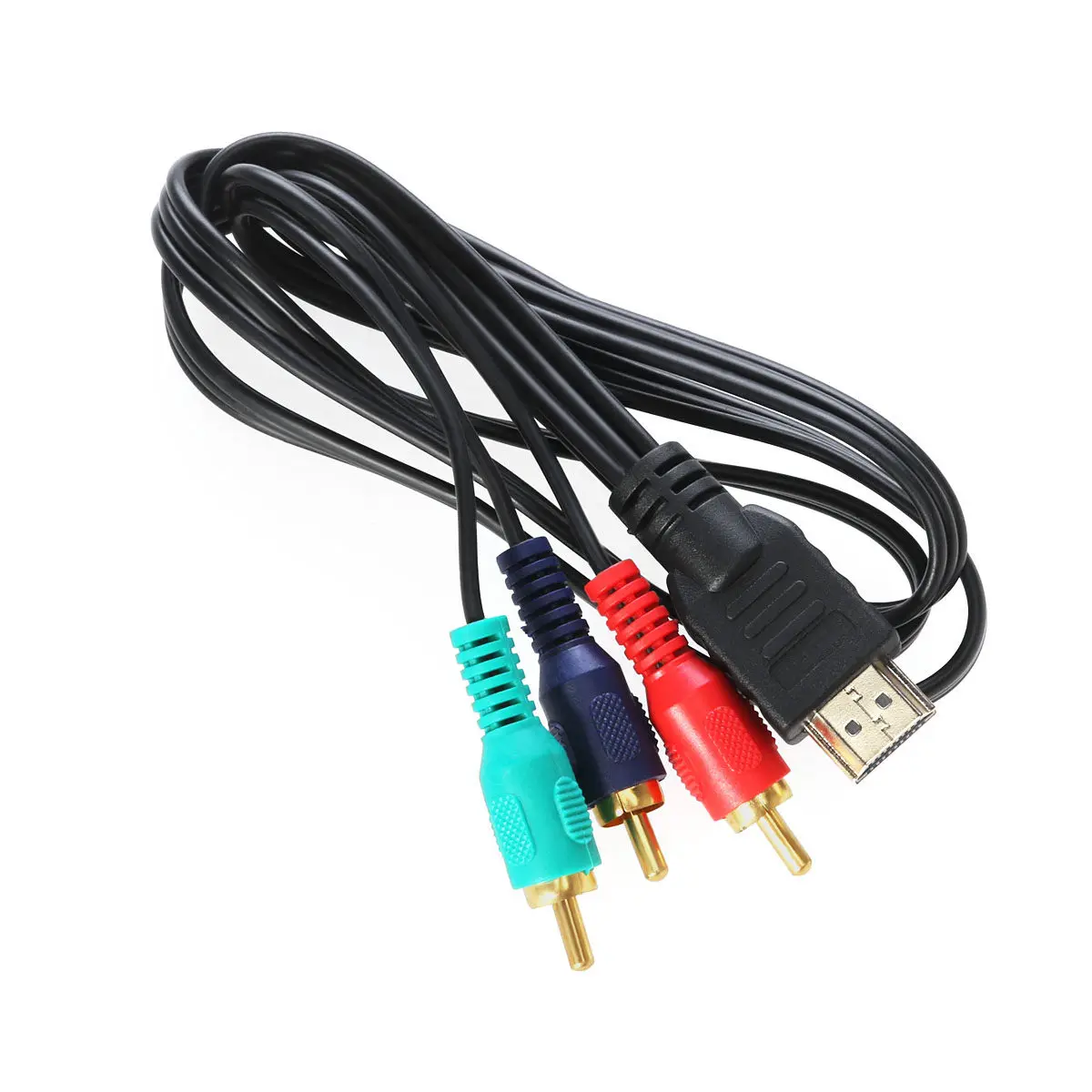 Rosenice 1M 3Ft to 3- Male Audio Video Component Cable Gold Plated Connectors Quad Shielding Foil Strain Relief 1080P