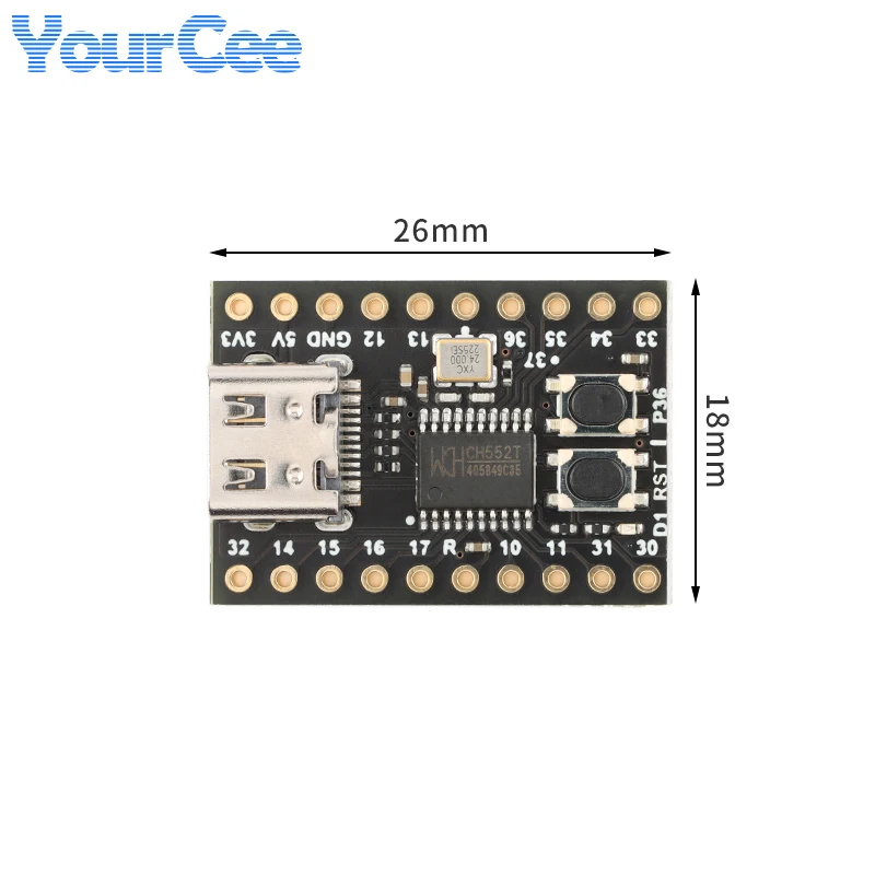 5pcs/1pc CH552 Core Development Board 51 Minimum System Learning Board Module Type-C WCH MCS51 E8051 24MHz CH552T For Arduino