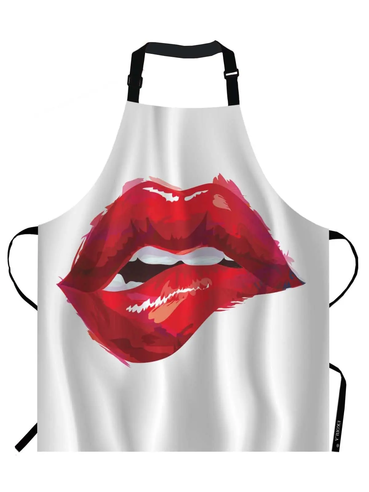 Lips Aprons Lipstick Sexy Biting Lips Woman Valentine Romantic Love Waterproof Chef Cooking Adjustable Aprons