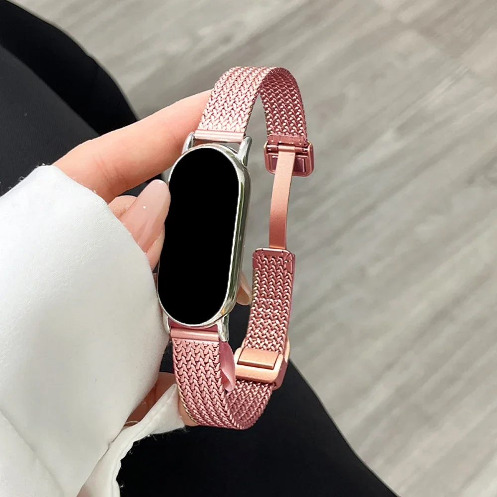 Magnetic Buckle Bracelet for Xiaomi Mi Band 9/8 Strap for Mi Band 8 Strap Stainless Steel Band Miband9/8 for xiaomi 9 Accessorie