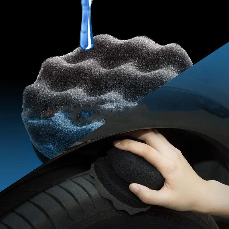 Lucullan Make Detailing Easier Wave Type Tire Dressing Tools Hex Grip Applicator Handheld Tire Waxing Sponge