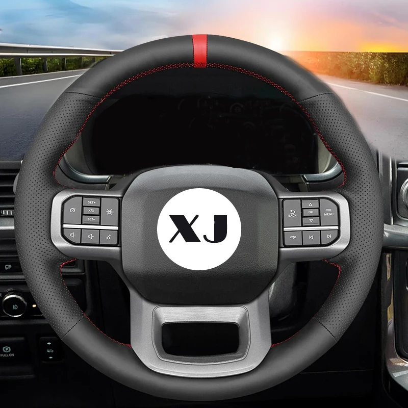 

Изготовленный на заказ чехол на руль автомобиля из натуральной кожи наппа для Ford F-150 2021-2023 F150 Lightning 2022-2023, автомобильные аксессуары «сделай сам»