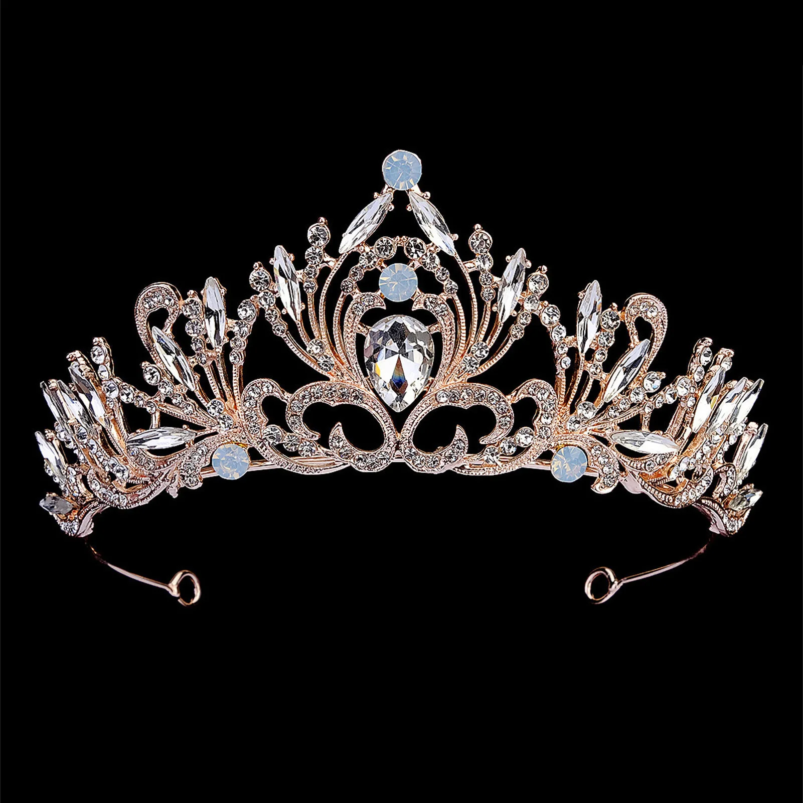 Cosplay Party Crown Baroque Hollow Alloy Tiara for Stage Performance Royal Costume Jewelry Vintage Gold Silver Headband view 3