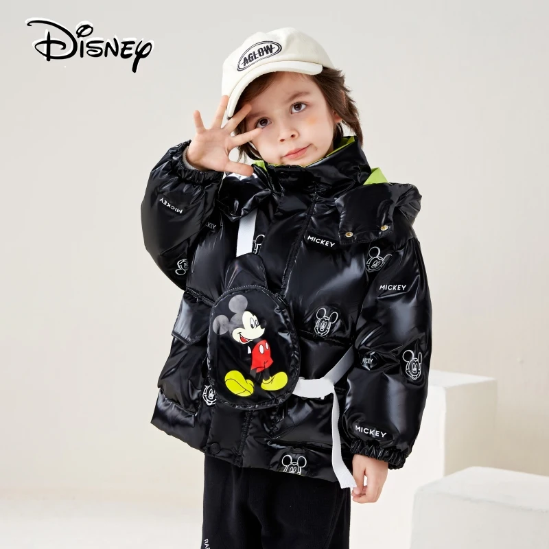 سترة ديزني كيدز داون، منتفخة قصيرة سميكة برقبة عالية لملابس الشتاء للأولاد والبنات