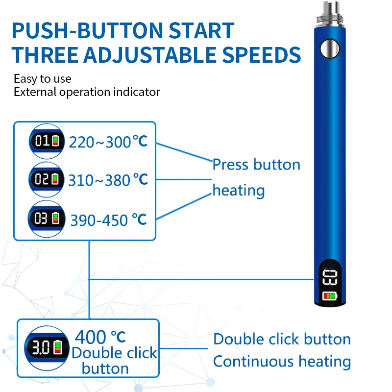 USB 5V 15W Cordless Soldering Iron Tool Pen Portable Electric Rechargeable and Temperature Adjustable With Display