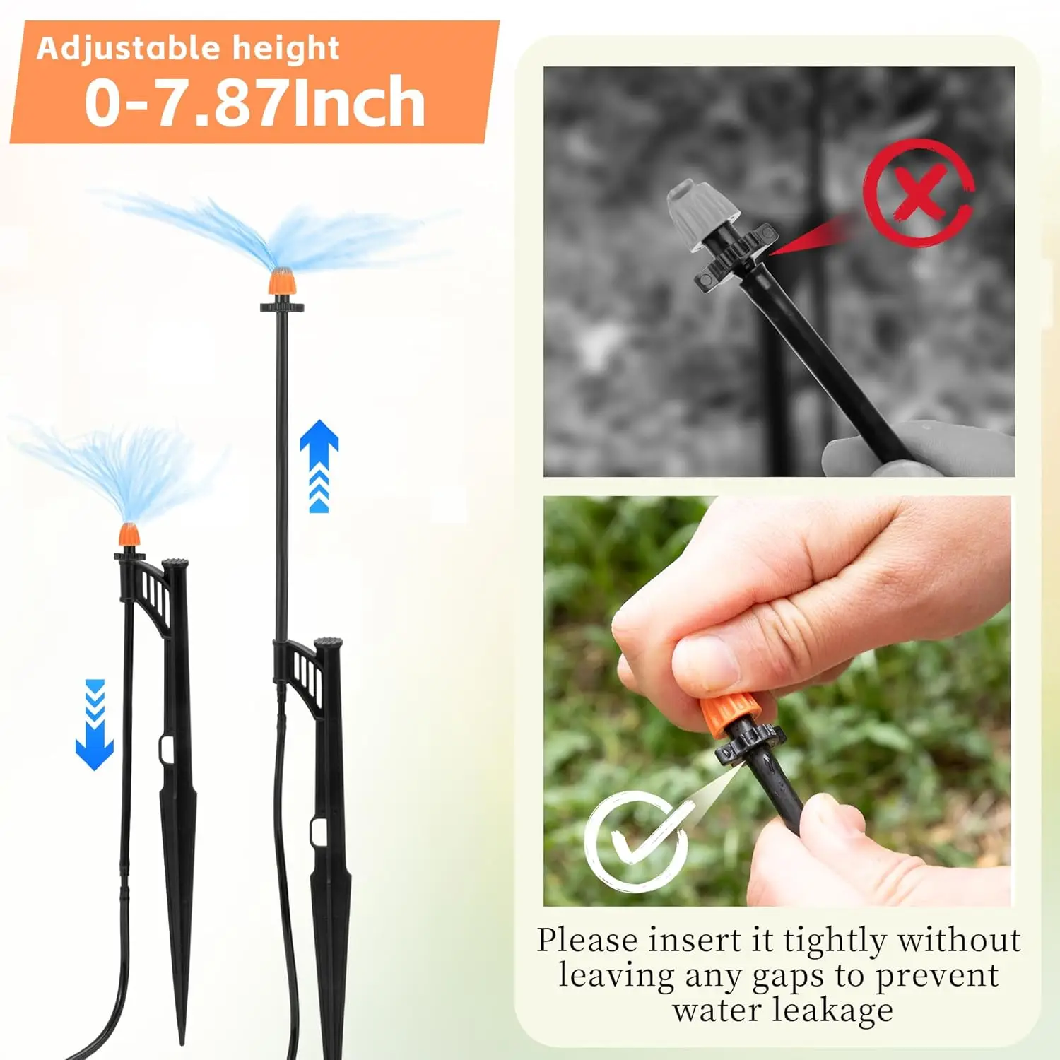 

20Pcs Sprinkler with Bracket 90/180/360 Degree Watering Nozzle Garden Lwan Flower Bed Vegetable Automatic Irrigation Kit