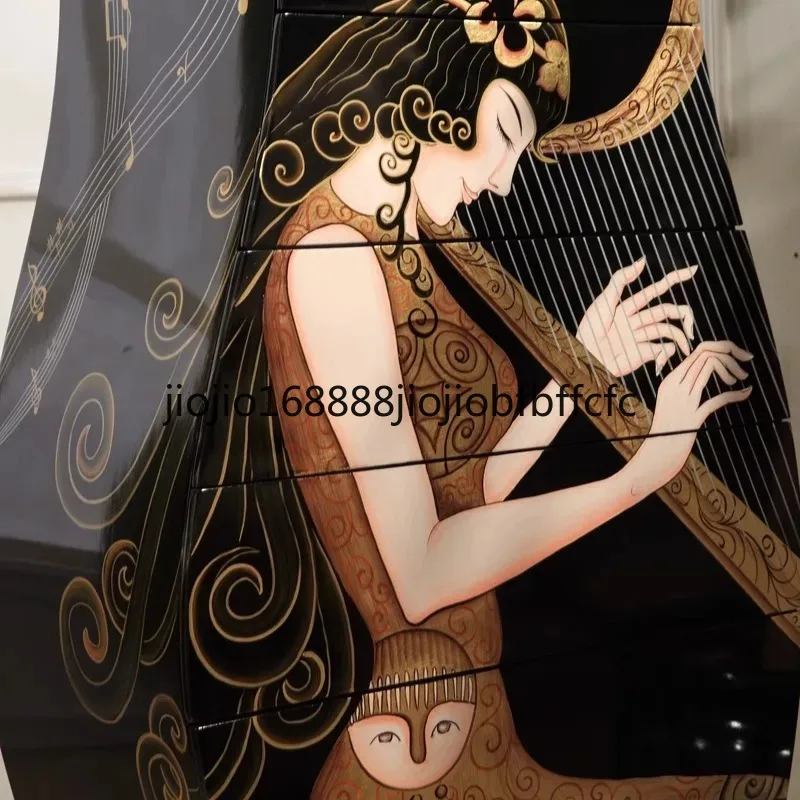 Suitable for Modern simple Italian light luxury bedroom solid wood storage locker living room painted decorative corner cabinet