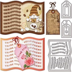 2pcs Book Page Bookmark Frame Cutting Dies for Card Making Greetings Tags Frame Metal Die Cuts Cutting Dies Templates