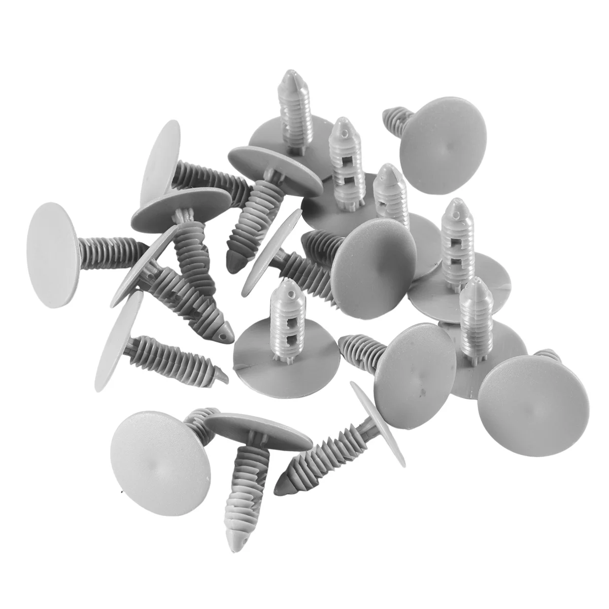 20 Pcs Gray Plastic Car Trim Clips Rivet Fastener 6mm Hole 26mm