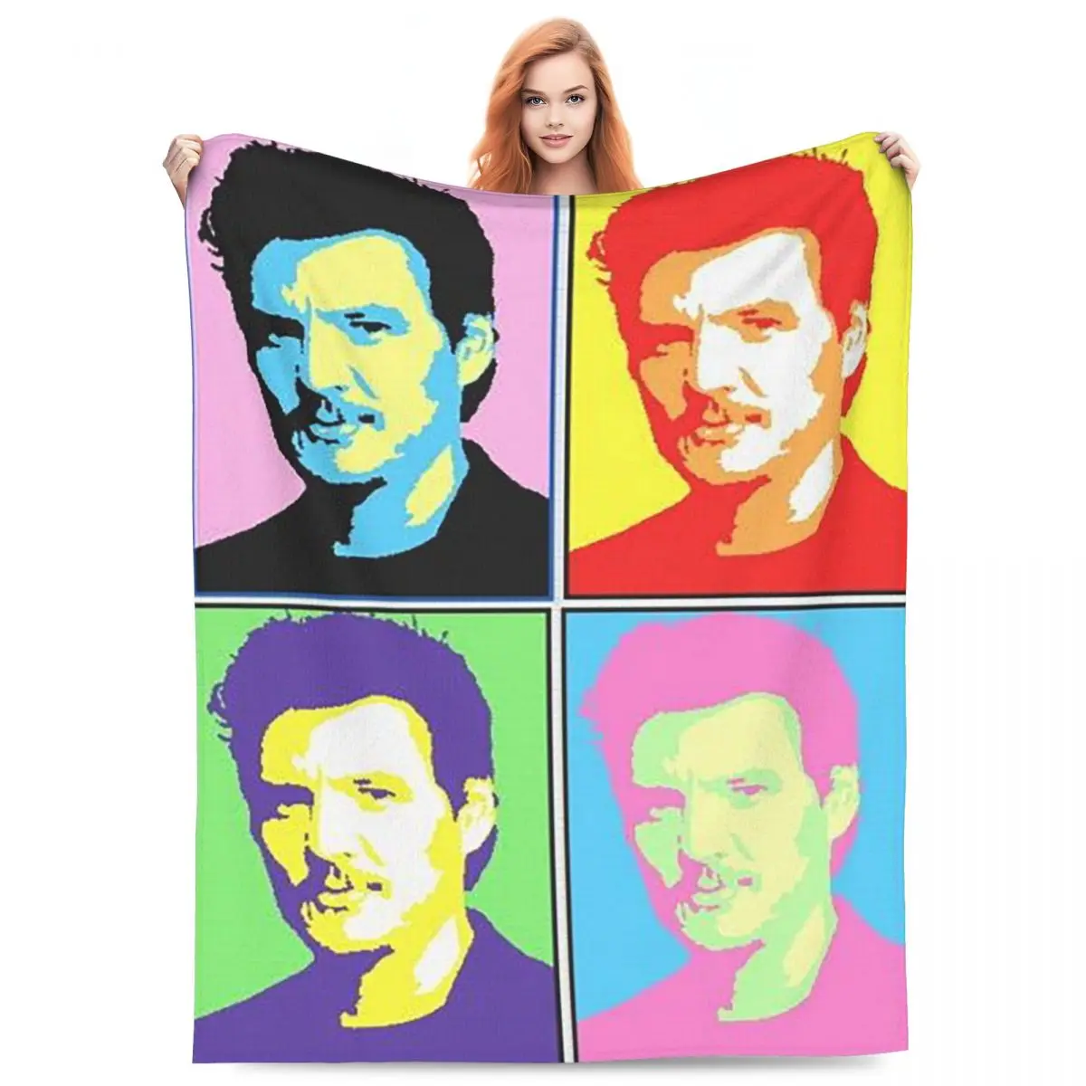 

Pedro Pascal Pattern Blankets Fleece Throw Blanket Lightweight Throw Blankets for Couch Bedding Office Throws Bedspread Quilt