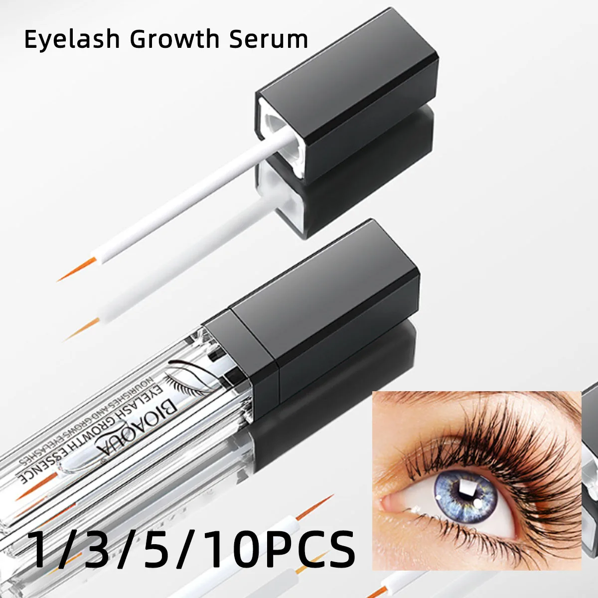 Loción para el crecimiento de pestañas con ingredientes naturales, esencia nutritiva para pestañas largas y rizadas, hidratante suave, 1/3/5/10 Uds.