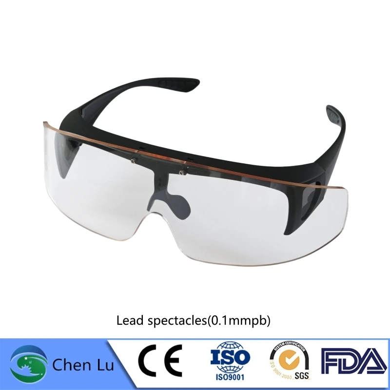 

Lead glass flip-up dental eye protection x-ray 0.1mmpb safety goggles oral surgeon CT radiology heavy duty eye shield equipment