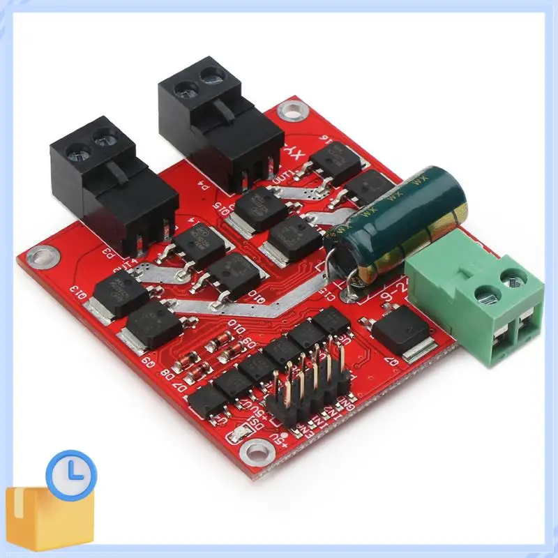 Популярный 1 шт. красный 7A 160 Вт 12 В 24 В двухканальный модуль драйвера двигателя постоянного тока H Bridge L298 Оптопара управления логическим ШИМ-приводом