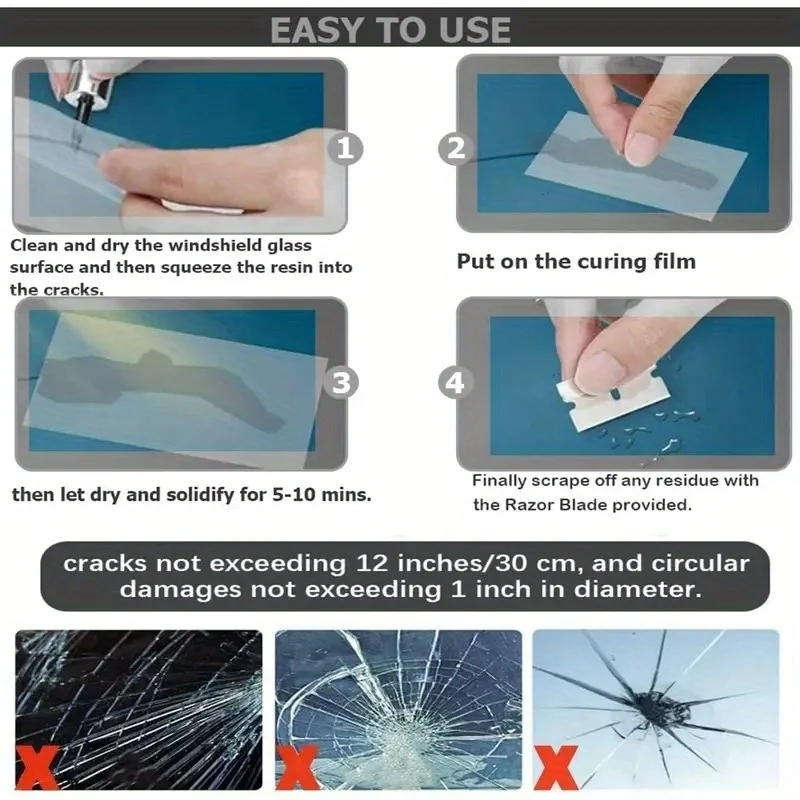 Car Glass Repair Window Crack Gone Remove Scratch AutomobileTruck Motorcycle Broken Repair Cracks Gone Glass Kit Windscreen Tool image 5