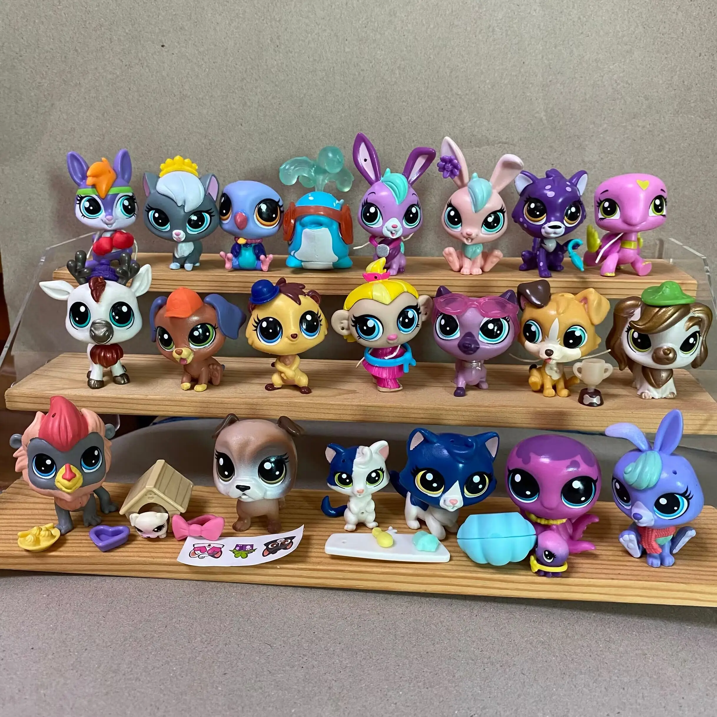 

LOT OF 20PCS 2inch Littlest pet shop LPS Cute the cat dog Animals Christmas toy gift