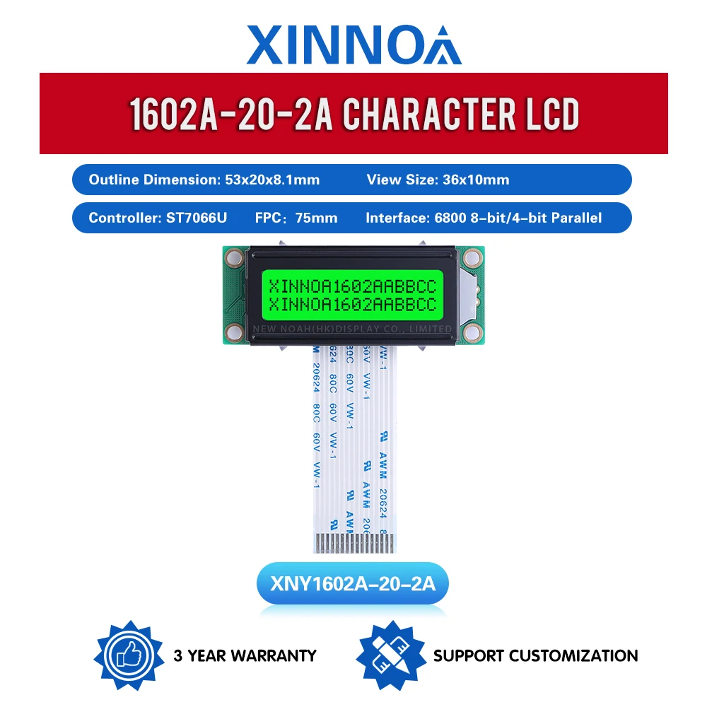 Grünes Licht schwarze Buchstaben 1602a-20-2a 5V LCD-Bildschirm 02*16 LCD 1,5 Zoll 16-Pin-Controller st7066u hintergrund beleuchtete S-String