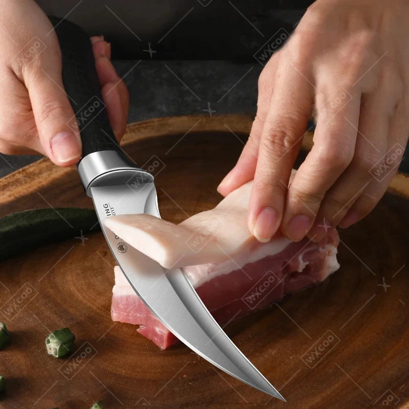 WXCOO Professional Kitchen Slaughtering Knife with Non-slip Handle Stainless Steel Fruit Slicing Knife with Cover Boning Knife - view 2