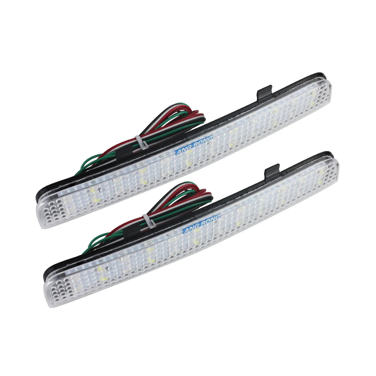 ANGRONG For Range Rover L322 & Land Rover Freelander 2 Rear Bumper Reflector LED Brake Stop Reverse Tail Light Clear Lens