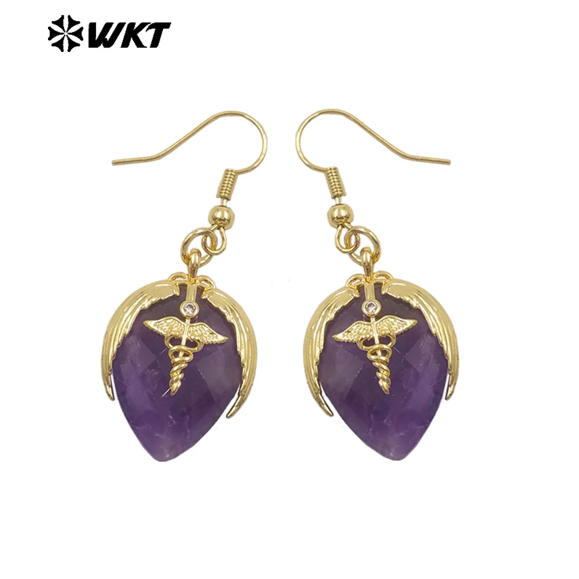 

WT-E788 Elegant Wonderful Gemstone Earring With 18K Real Gold Plated For Women Perfect Daily Decoration Jewelry