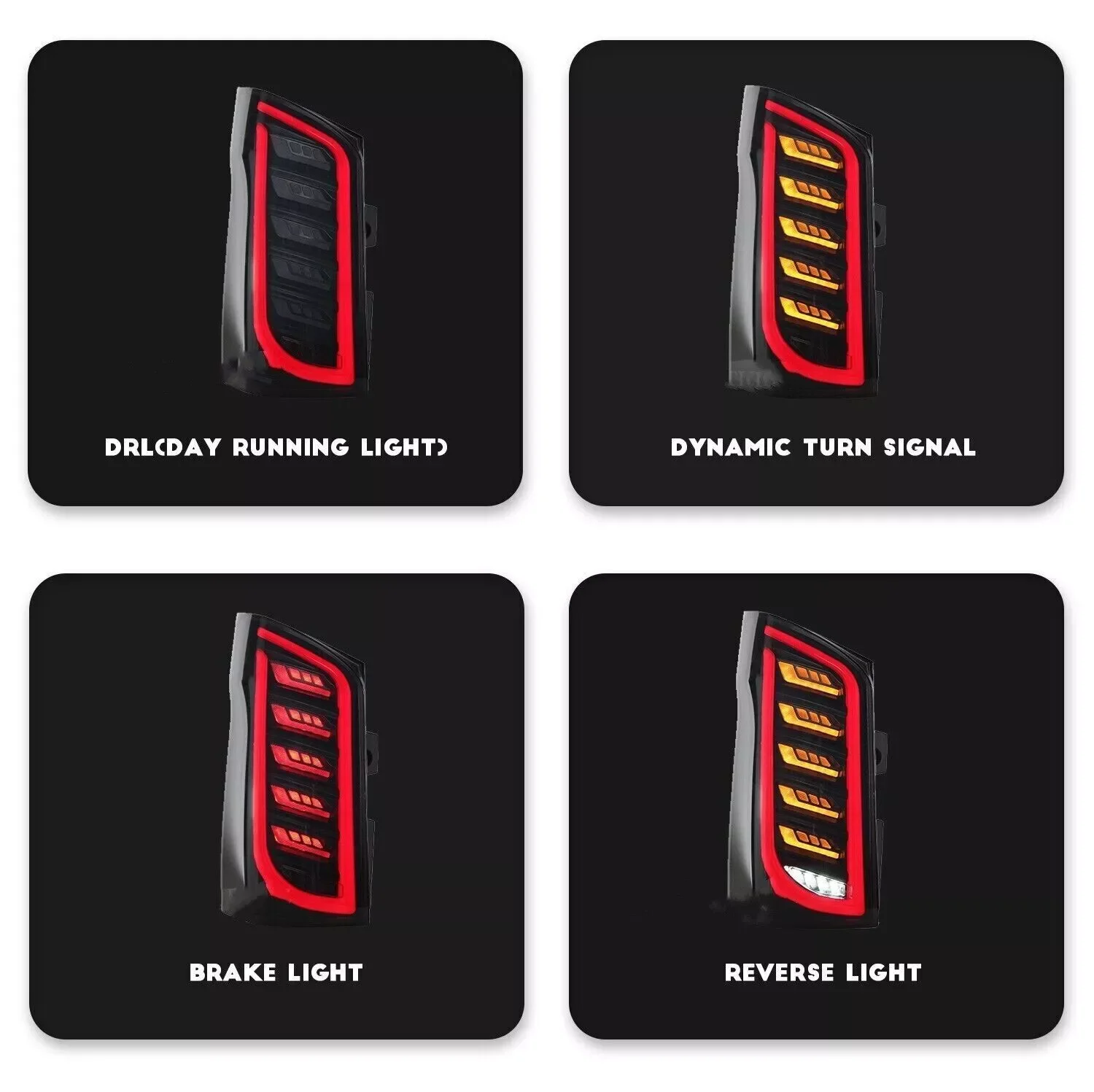 Para Mercedes Benz VITO Metris W447 2015-2022 conjunto de luces traseras LED luces traseras dinámicas lámpara de lente negra luces traseras
