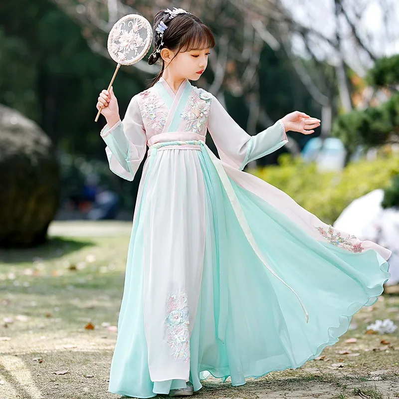 

Kids Hanfu Chinese Traditional Folk Costume Girl Han Dynasty Dance Wear Lady Fairy Cosplay Clothes Oriental Ancient Prince Suit