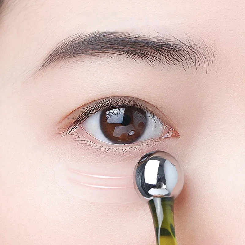 Bastone da massaggio a rullo a doppia estremità Applicatore per crema per gli occhi Spatola cosmetica Antirughe Cucchiaio per il viso Strumento per la cura della pelle del viso in lega