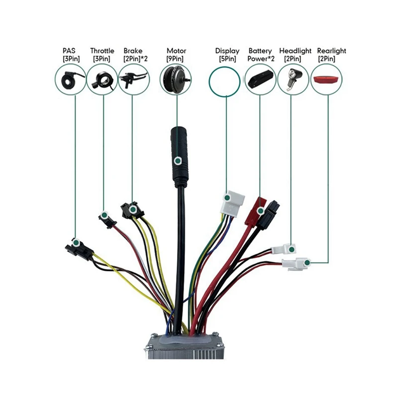 36V 48V 750W E-Bike 25A Sine Wave Brushless Controller With SW900 Display E-Bike Light Display