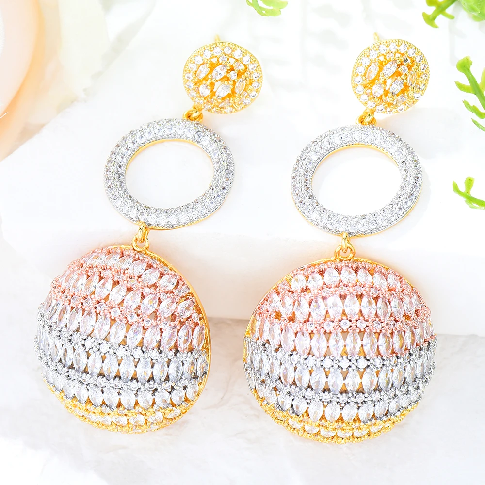 

Kellybola Gorgeous Luxury Shiny Drop Earrings for Women Girl Bridal Wedding Fashion Birthday Christmas Gift High Quality