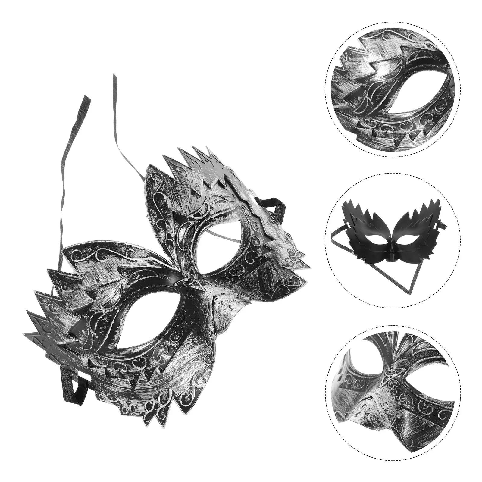 

Fashion Sawtooth Design Plastic Face 23.5X14Cm Silver Half Face Mask For Party Cosplay Masquerade Ball Women Girls