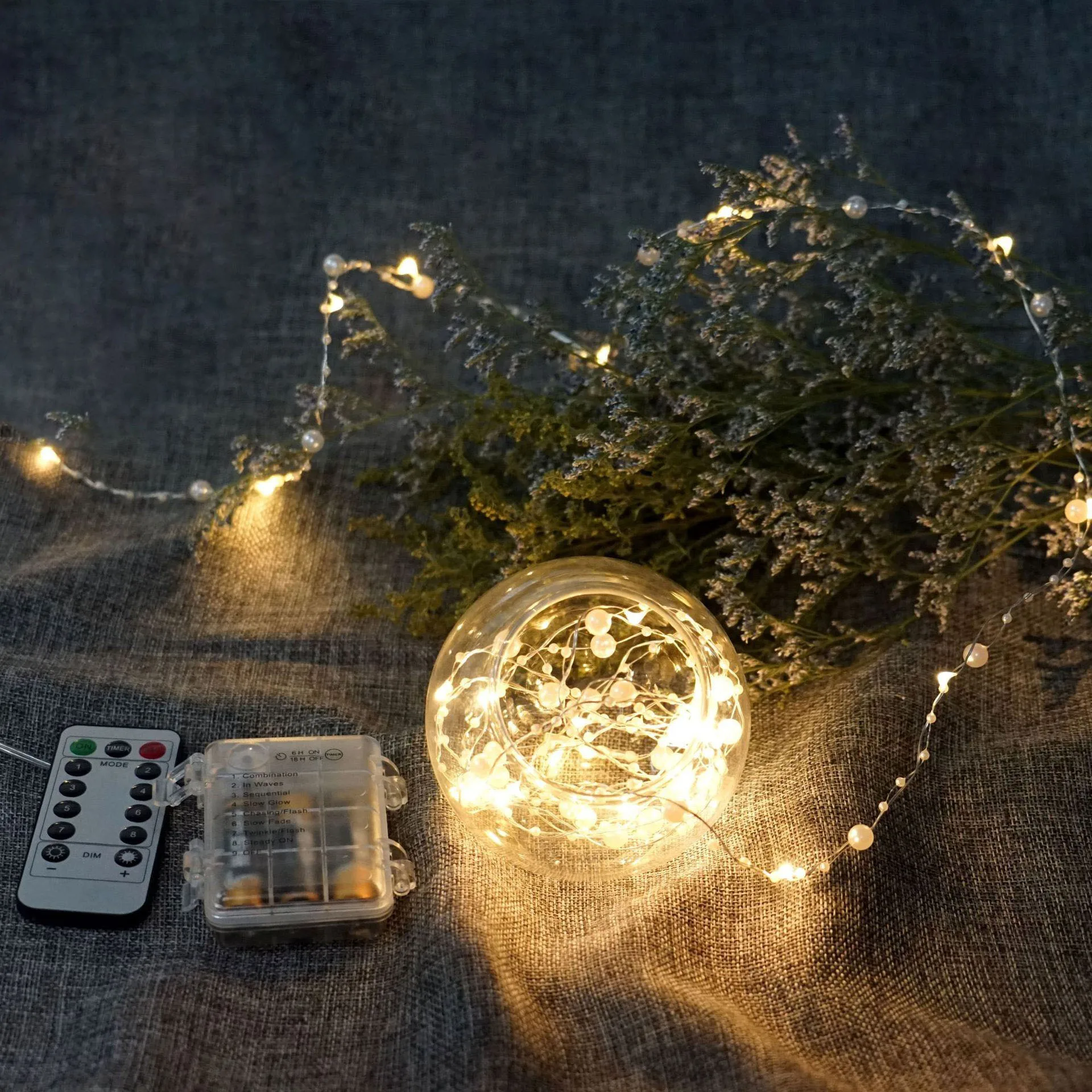 1 Stück intelligente LED-Kupferdraht-Lichterkette, perlförmige Lichterkette, batteriebetrieben für Zuhause, Weihnachtsdekoration, Weihnachten und Hochzeiten