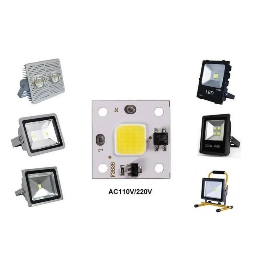 IC pintar tidak perlu Driver LED lampu COB manik 10W AC 220V 240V DIY lampu sorot Led bohlam lampu Chip luar ruangan sumber cahaya