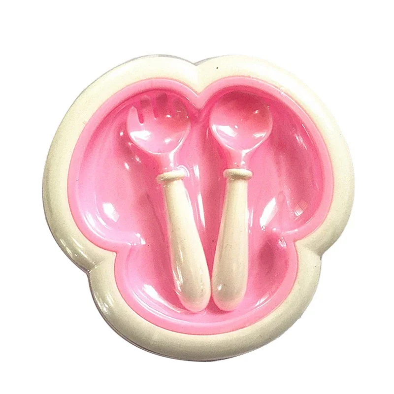 

Dollhouse Dinner Plate Cutlery Plastic Mini Playhouse Toy Dinner Plate Spoons And Forks