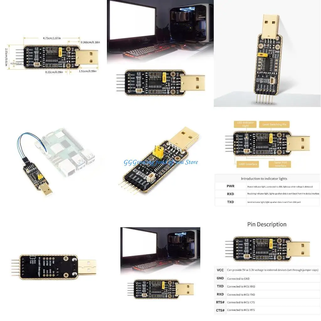 H9EB USB إلى وحدة تصحيح الأخطاء UART CH343 USB إلى واجهات TTL وحدة تصحيح الأخطاء UART