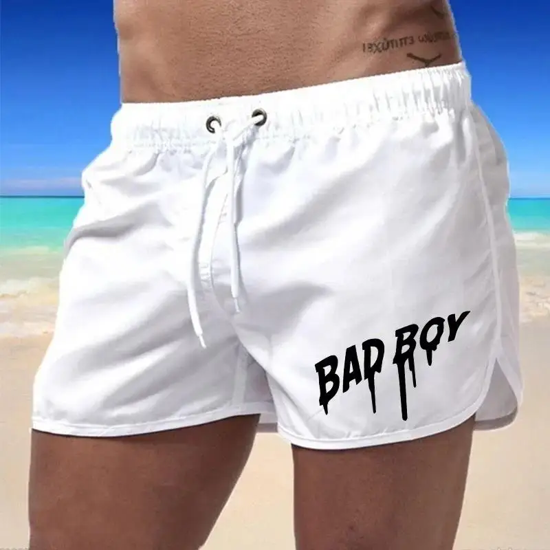 2026 Elastic Waist Drawstring Board Shorts Summer Men's Swim Trunks Quick Dry Breathable Beach Men For Vacation Surfing
