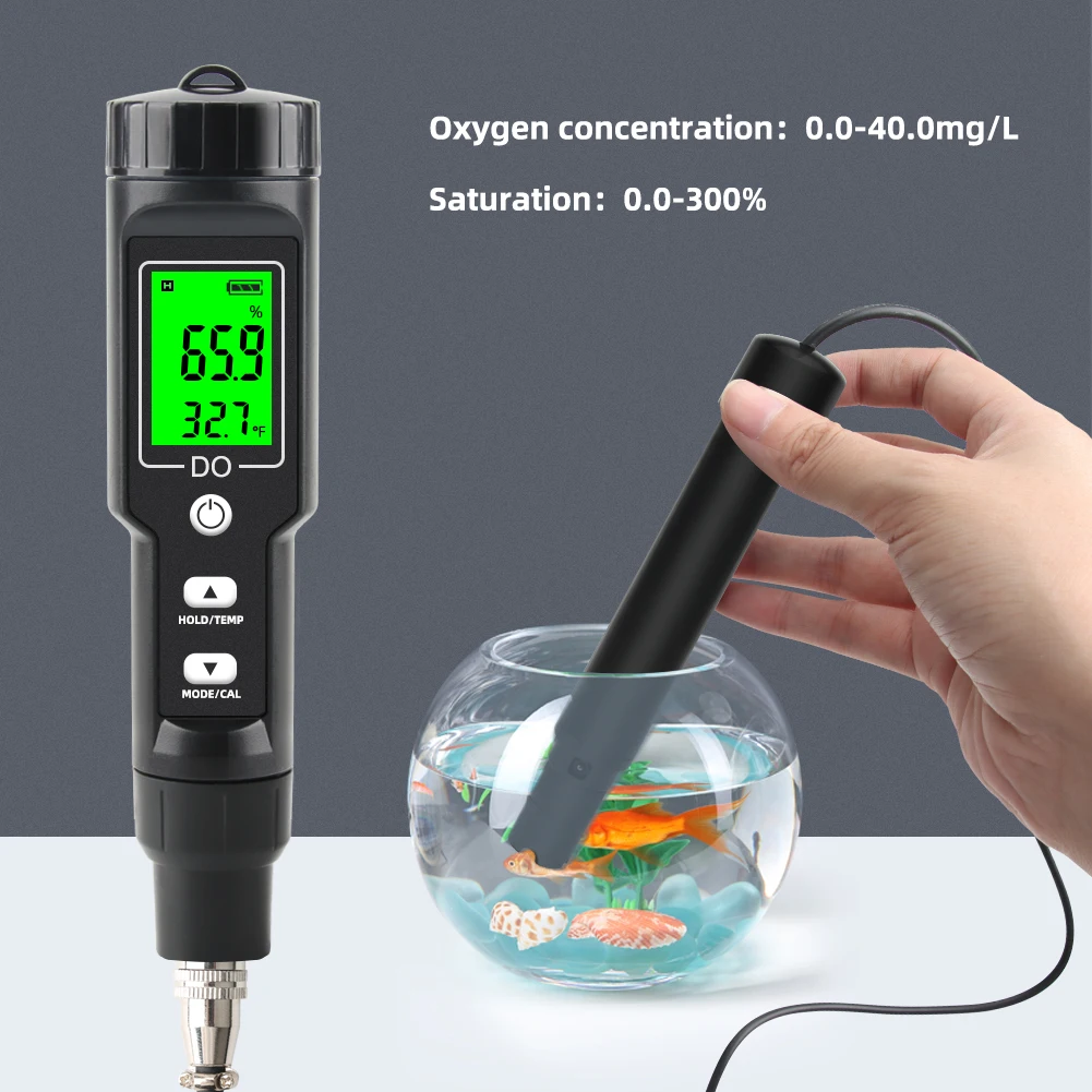 Professional DO9100 Dissolved Oxygen Meter Digital DO Test Water Quality Analyzer for Seawater Freshwater Fish Tank Aquaculture