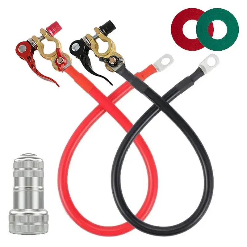 

Universal 12AWG 40Cm Battery Inverter Cable Kit With Terminal Connector And Post Cleaner For RV For Car Motorcycles Trucks