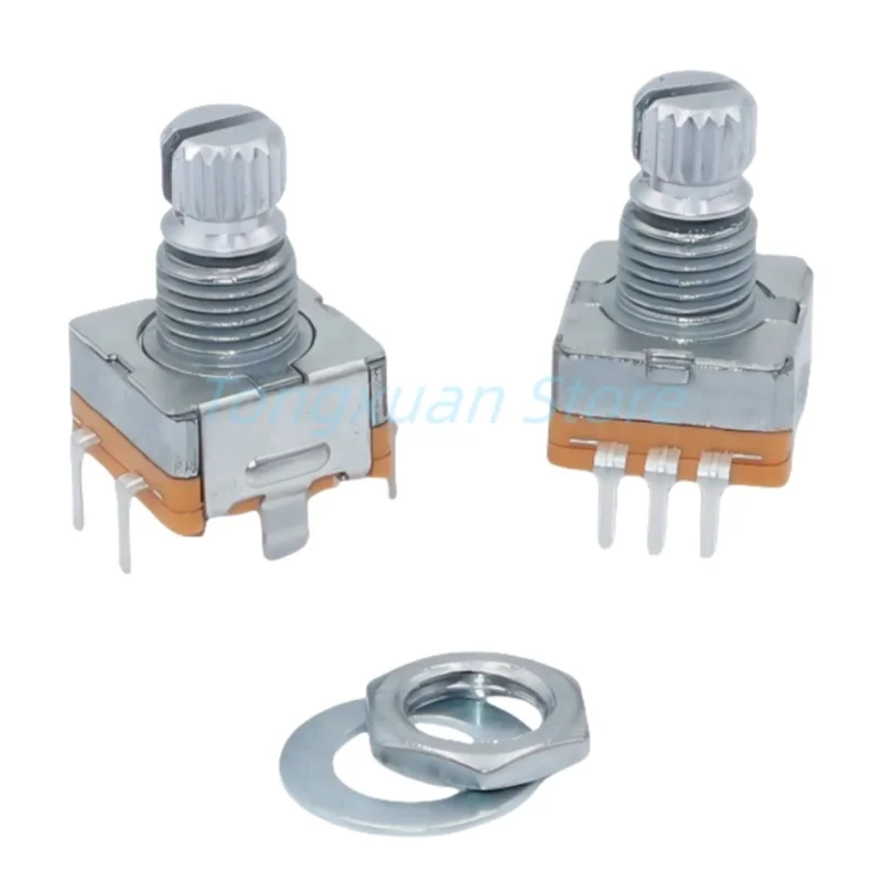 2pcs EC11 Rotary Encoder 360 Degree Code Switch 30 Position With Push Button Switch 5pin 11mm Plum Shaft