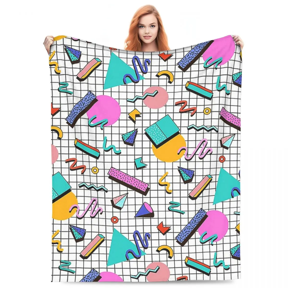 

Funky 80s Eighties Memphis Pattern Design Blankets Flannel Sofa Throw Blankets for Couch Bedding Outdoor Throws Bedspread Quilt