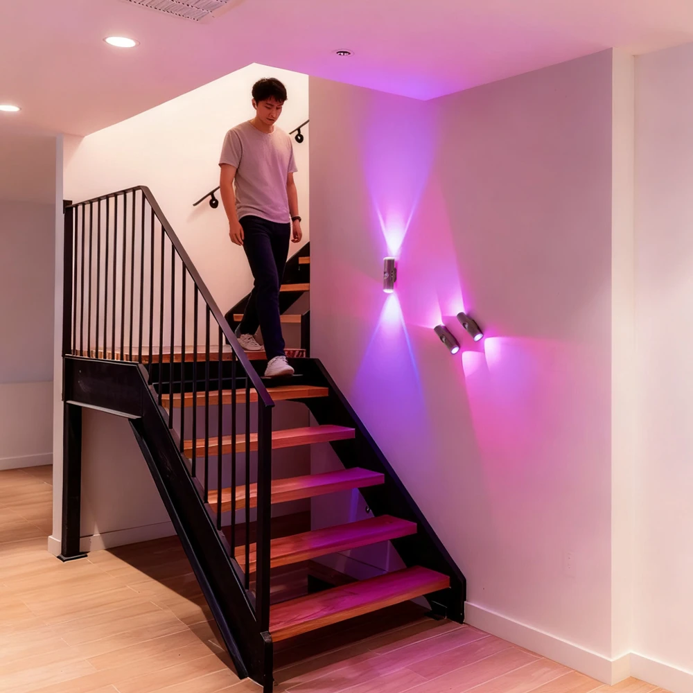 Dimmable Rechargeable Wood Grain Motion Sensor Light Wireless RGB LED Night Light Bedside Lamp Cabinet Wardrobe Night Lamp