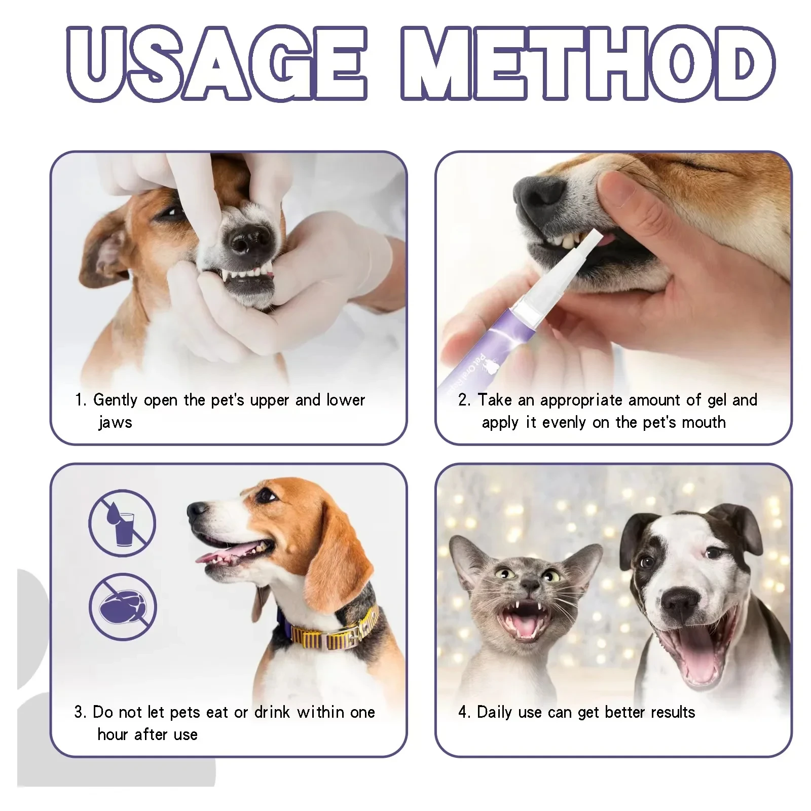 

Pet teeth cleaning and whitening pen, suitable for cats and dogs to remove bad breath and pet oral care, 10PCs