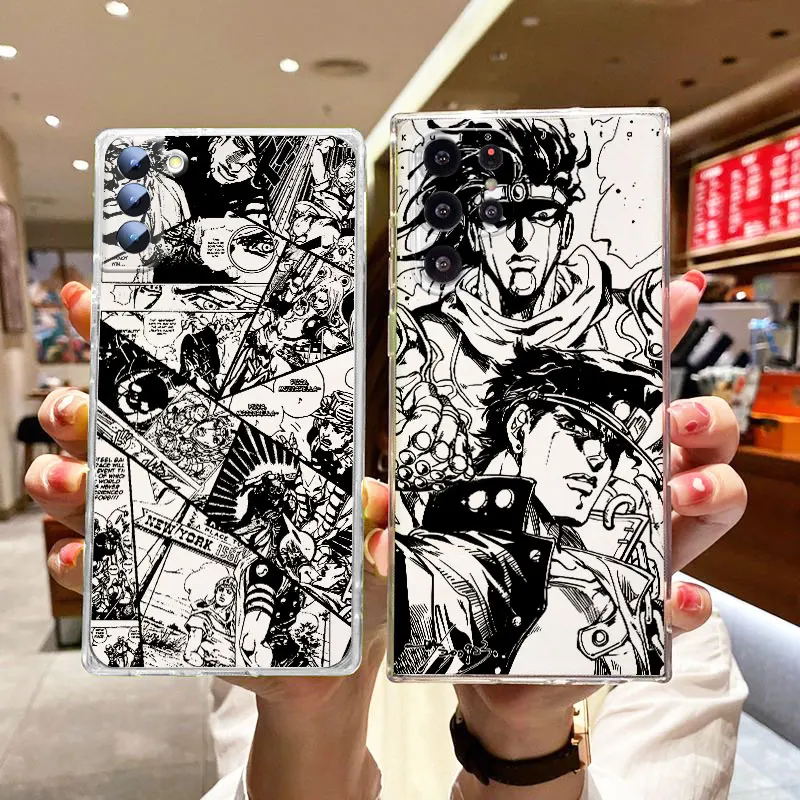 JOJO Anime Kujo Jotaro For Samsung Galaxy S24 S23 S22 S21 S20 FE Ultra Plus S10 Lite 5G Transparent Phone Case